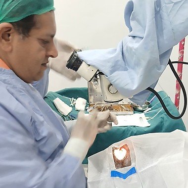A volunteer helping an elderly patient
